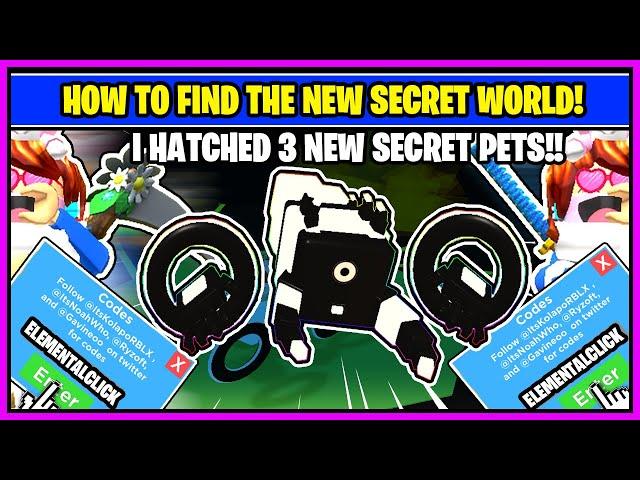 CLICKING CHAMPIONS! NEW SECRET PORTAL LOCATION! I HATCHED 3 NEW SECRET PETS!TWITTER CODES! - ROBLOX