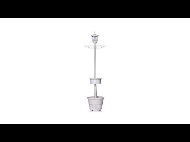 HGTV HOME SolarPowered Lamp Post Light w/Planter Base