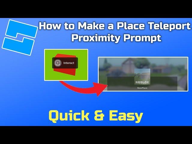 How to Make a Place Teleport Proximity Prompt in Roblox Studio