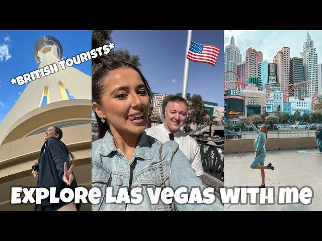 EXPLORE LAS VEGAS WITH ME TRAVEL VLOG|*BRITISH TOURISTS* NEW YORK, THE STRATOSPHERE & MORE