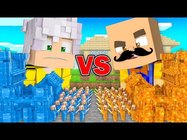 ლავის არმია VS წყალის არმია! - Minecraft