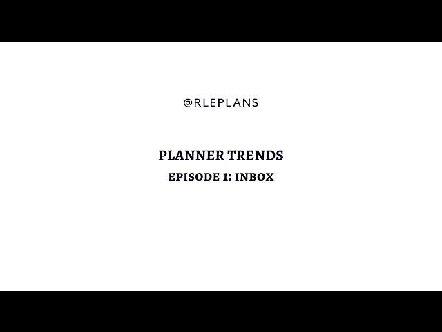 Planner Trends Series: Episode 1