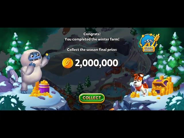 Season's biggest mega prize 2million coin done!! Solitaire Grand Harvest season completion video!