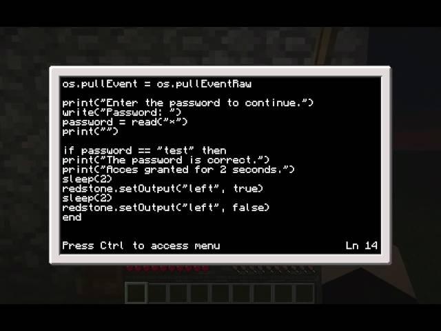 Minecraft Computercraft Tutorial - Password Protected Door