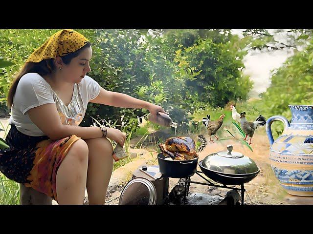 Ultimate Rural Arabic stuffed chicken recipe cooking in village | village cooking