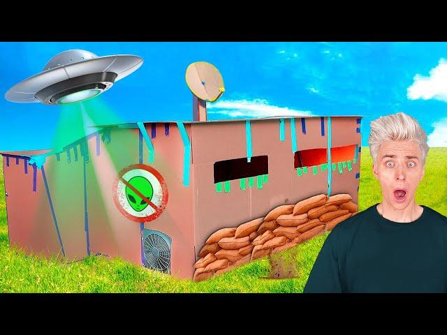 100% Indestructable CARDBOARD BUNKER in case of Alien Invasion ! - Challenge