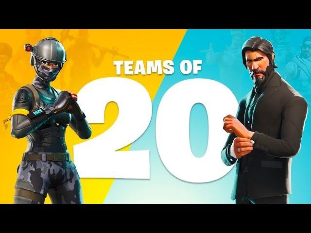 NEW UPDATE!! *TEAMS OF 20 GAME MODE* (Fortnite Battle Royale)