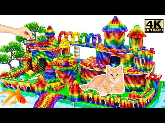 DIY - Build Mega Luxury Castle And Moat Around For Cat From Magnetic Balls | Magnet World Satisfying