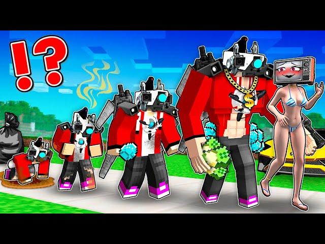 JJ CAMERAMAN TITAN POOR to RICH Life Cycle! JJ EVOLUTION with MIKEY in Minecraft - Maizen