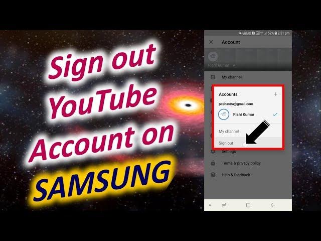 Sign out YouTube Account on SAMSUNG