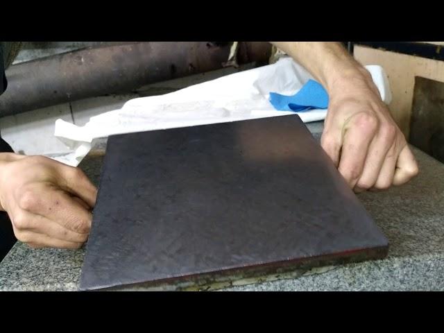 ...-=Scraping of the test plate=- Шабрение поверочной плиты