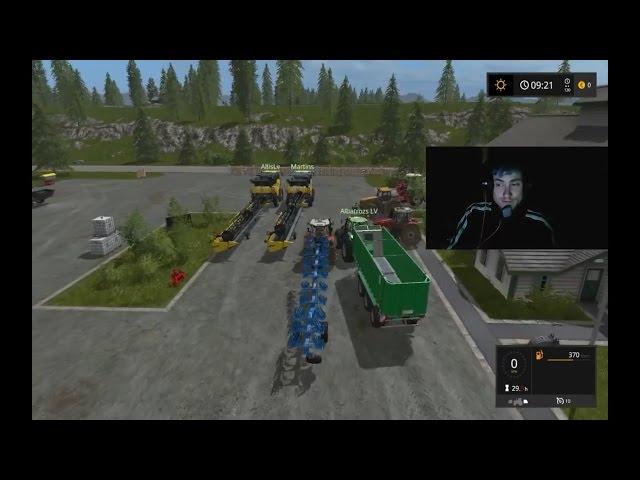 farming simulator 2017 multiplayer in  private server baltic latvia(LATVISKI) facecam