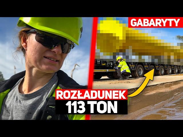 GABARYTY- Rozładunek 113 TON! OVERSIZE TRANSPORT- Unloading 113 TONS!