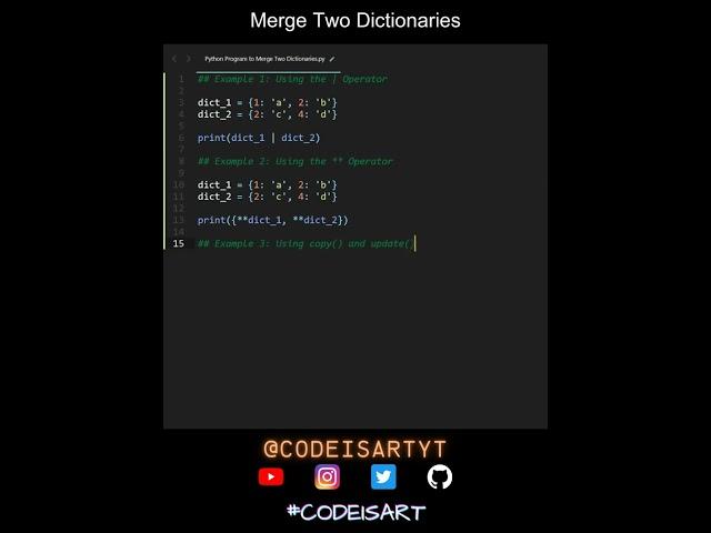 Merge Two Dictionaries in Python | Python Examples | Python Coding Tutorial | Python Code Interview