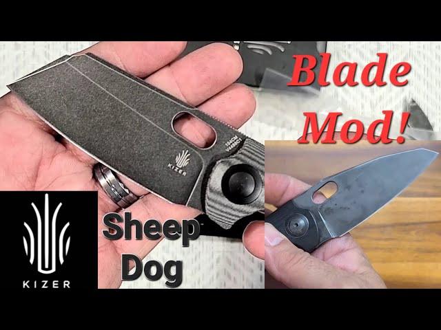 Kizer Sheepdog Blade Mod & Dye Job Blackwash by Prybar Knives