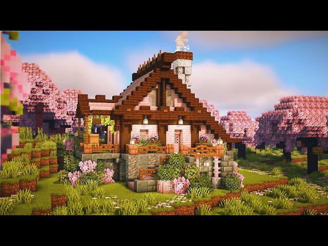 How to Build a Cherry Blossom House in Minecraft 1.21