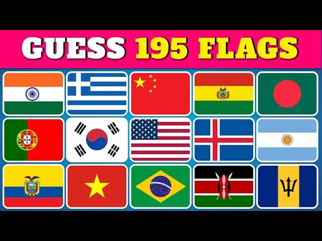 Guess All the 195 Flags of the World   | Guess the Country Flag Quiz 2024