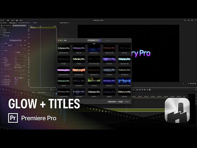 FxFactory Pro Glow Titles in Premiere Pro
