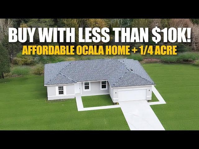 Buy this home with less than $10K down! Affordable Ocala home with ¼ acre!