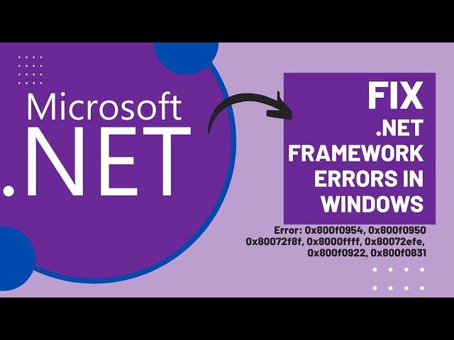 Fix Any .NET Framework Errors in Windows