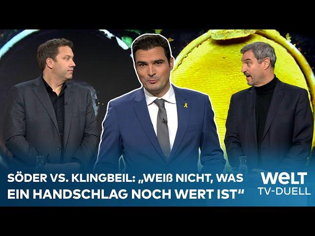 WELT TV-DUELL: Lars Klingbeil (SPD) vs. Markus Söder (CSU) | Bundestagswahl 2025