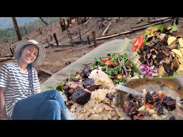 cooking smoked beef meat &potato in the field || sowing season | @ashasvlog