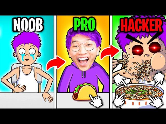 Can We Eat 999,999,999 FOOD In FOOD FIGHTER CLICKER!? (NOOB vs PRO vs HACKER!)