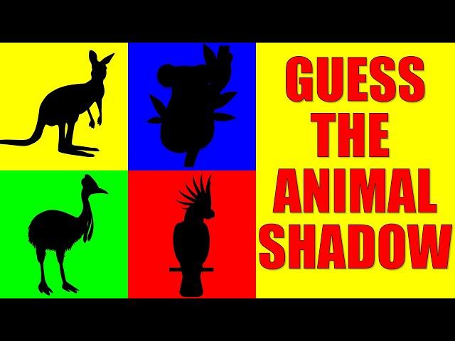 Guess the AUSTRALIAN ANIMALS from Their Shadow | Quiz Game for Kids, Preschoolers and Kindergarten