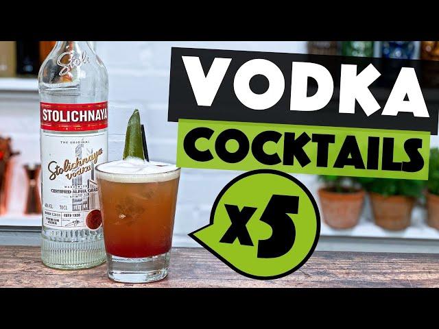 5 FUN Vodka Cocktails | EASY Cocktails to make at Home Bar | Steve the Barman