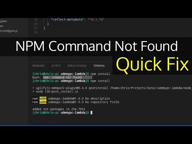 NPM Command Not Found - NodeJS Quick Fix