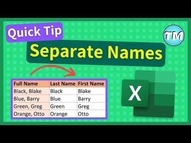 FAST Way to Separate First and Last Names in Excel | Excel Tips and Tricks #Shorts