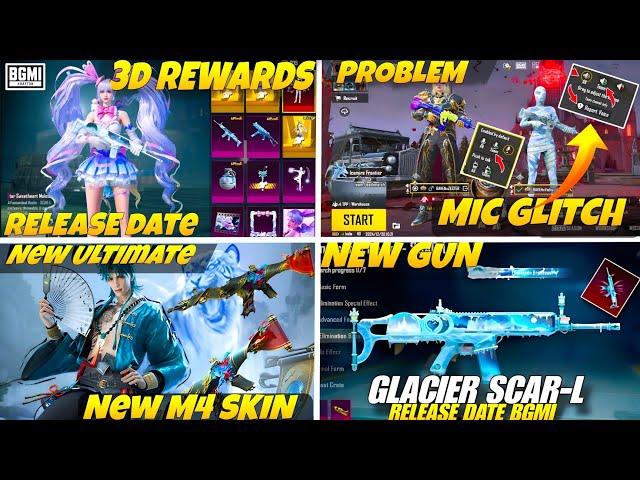 New M416 Upgraded Gun Skin | Bgmi Mic Glitch Problem | Scar-L Glacier 3D Rewards | 3.6 Update Bgmi