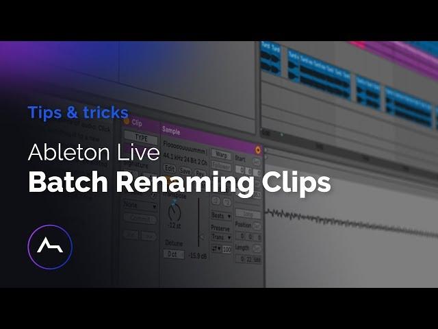 How to Batch Rename Clips in Ableton Live Quickly