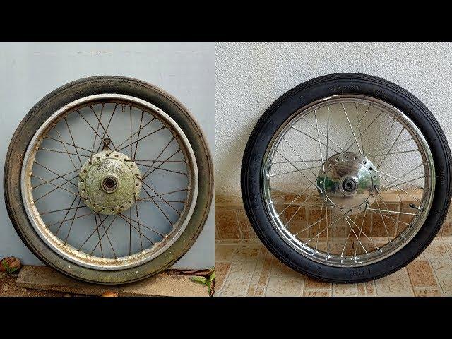 Motorbike Front wheel hub Restoration and polishing |  How to Spoke a Motorbike Wheel