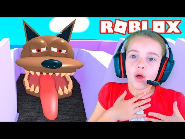 Осторожно ЗЛАЯ СОБАКА в ROBLOX Даша убегает от собаки Веселое видео ПОБЕГ ОТ СОБАЧКИ