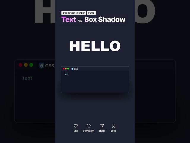 Text vs Box Shadow in CSS #css #coding #Glowing #text #shadow  #frontenddeveloper #Website