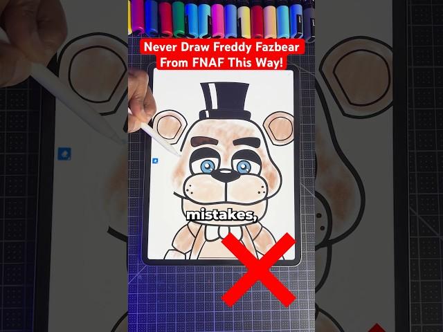 Never Draw Freddy Fazbear THIS Way!  FNAF #shorts #fnaf #art