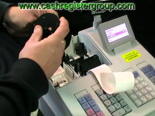 Sharp xe-a207w & XE-A207B Cash register - How to install thermal paper rolls into the printer.