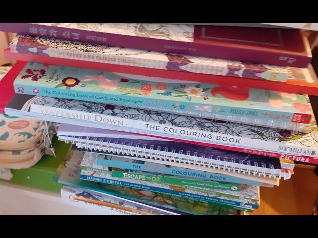 My adult colouring book collection that I haven't coloured in .......yet!