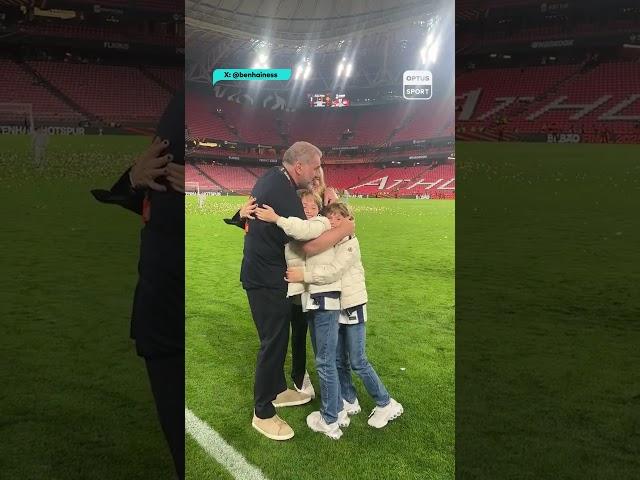 This is what it means  Ange Postecoglou shares Europa glory with his family on the pitch in Bilbao.
