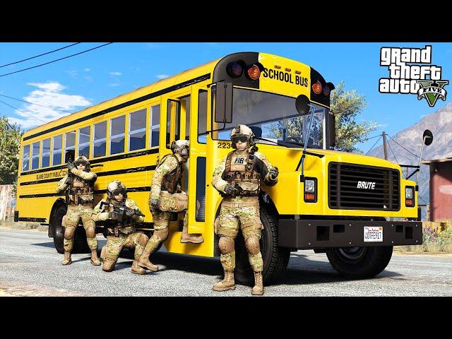 SWAT UNDER SCHOOL BUS COVER! ► GTA 5 Police Mod (LSPDFR)
