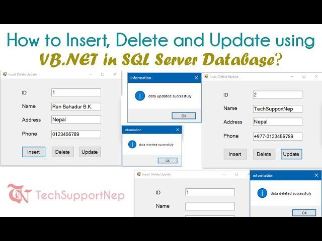 VB.NET and SQL Server-How to Insert, Delete and Update?