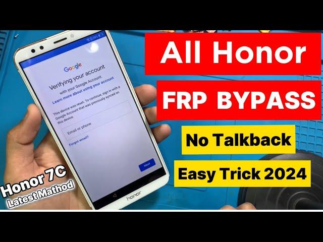 Honor 7C (LND-AL30) FRP BYPASS || Google Account Bypass Latest Mathod | Easy Trick 2024