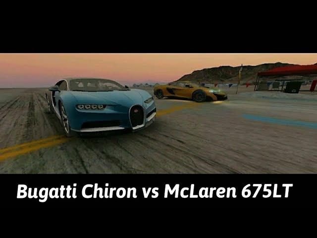 Nitro Nation | Bugatti Chiron vs Mclaren 675LT (425 Cogs) 1 Mile Drag Race