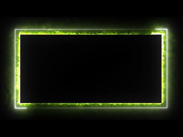 Glowing frame black screen | Neon light border | Frame template video background