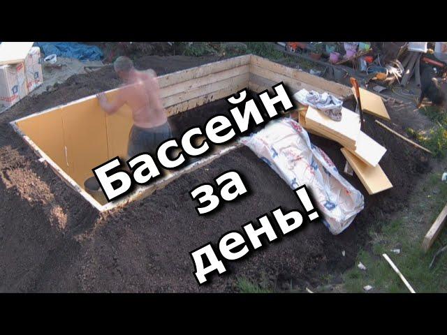 Бассейн своими руками из досок и пленки