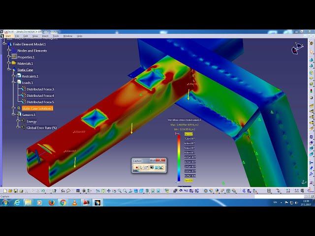 CATIA V5 FEA Assembly - Virtual bolt connection, Seam welding, Reaction Sensor, Analys the results