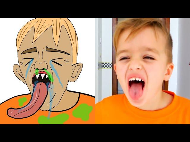 Vlad and Niki funny stories with Toys l Drawing Meme