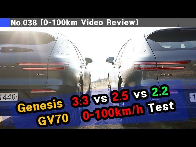 Genesis GV70 2.5 Turbo vs 3.5 Turbo vs 2.2 Diesel 0-100km/h (0-60mph) Test