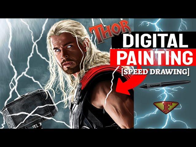 Drawing Thor (Chris Hemsworth) | Speed Painting